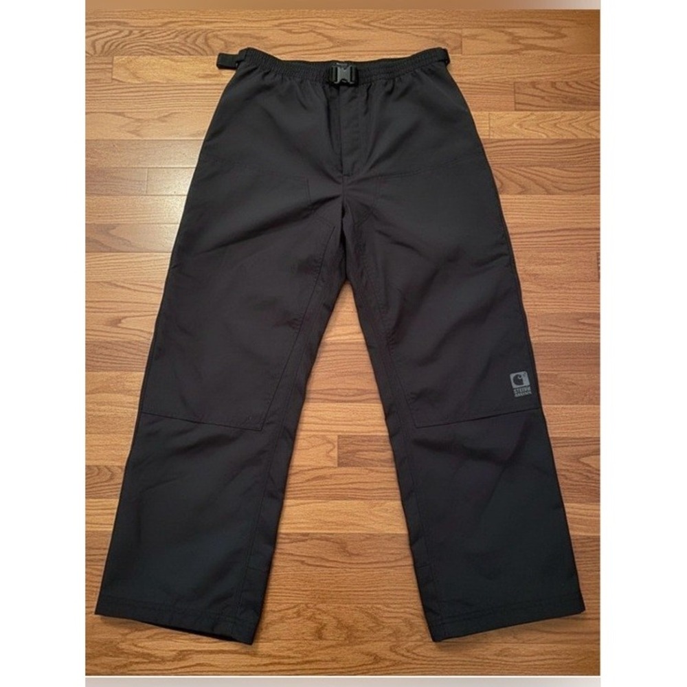 Carhartt Storm Defender 2XL Tall Black Waterproof Rain Pants Full Zip Snap Legs